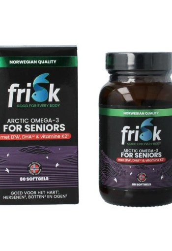 Frisk Omega 3 senioren – visolie met K2, A & D3 (80 Softgels)