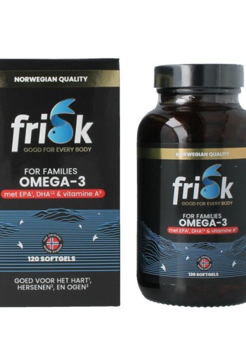 Frisk Omega 3 gezin – visolie met DHA & D3 (120 Softgels)