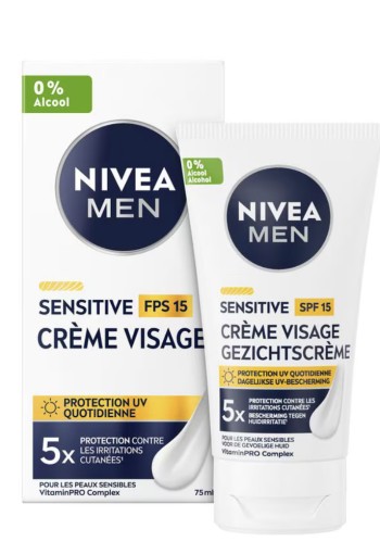 NIVEA MEN Sensitive Gezichtscrème SPF15 Gevoelige Huid 75 ml