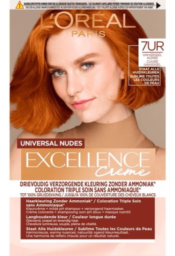 L'Oréal Paris Excellence Universal Nudes Permanente Haarverf 7UR Koperrood