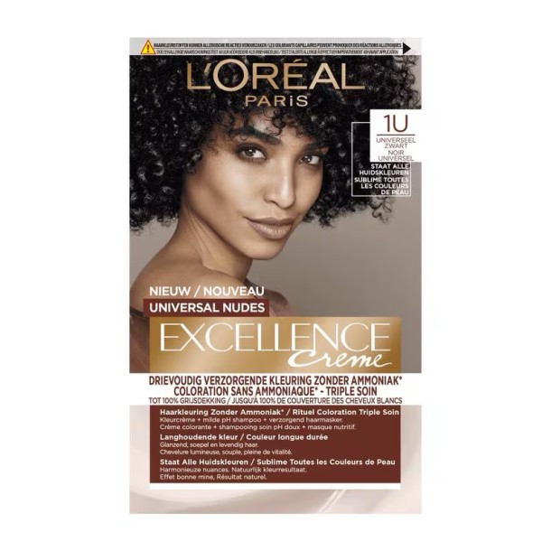 L'Oréal Paris Excellence Universal Nudes Permanente Haarverf 1U Zwart