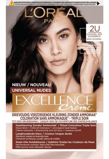 L’Oréal Paris Excellence Universal Nudes 2U Donkerbruin Permanente Haarverf