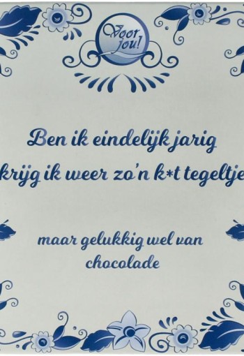 Voor Jou! Delftsblauw k*t tegeltje (75 Gram)