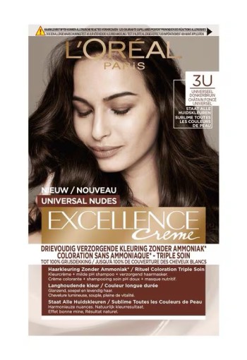 L'Oréal Paris Excellence Universal Nudes Permanente Haarverf 3U Donkerbruin