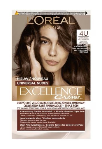L'Oréal Paris Excellence Universal Nudes Permanente Haarverf 4U Middenbruin
