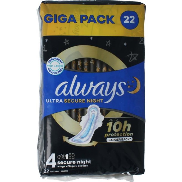 Always Ultra pads secure night giga pack (22 Stuks)