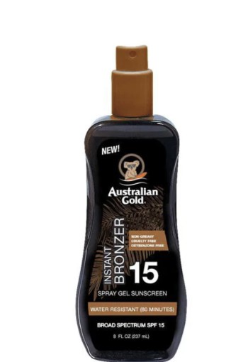 Australian Gold Instant Bronzer Zonnebrand Spray Gel SPF15 237 ML