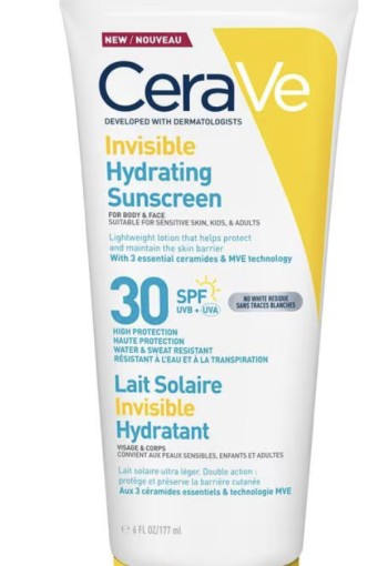 CeraVe Onzichtbare Hydraterende Zonnebrandcrème SPF30 177 ML