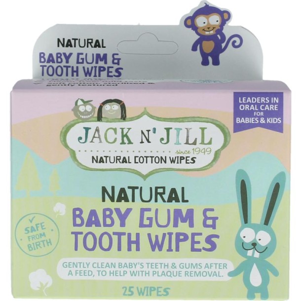 Jack n Jill Natural baby gum & tooth wipes (25 Stuks)