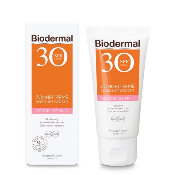Biodermal Gevoelige Huid SPF30 Zonnecrème voor het Gezicht