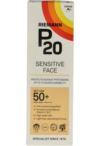 P20 Sensitive Face Zonnebrandcrème SPF50+