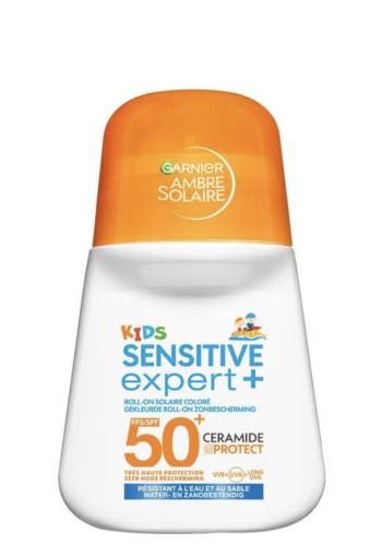 Garnier Ambre Solaire Sensitive Expert Kids Gekleurde Roll-on SPF50+ 50 ML