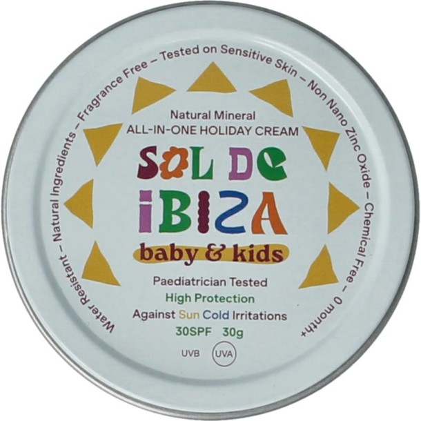 Sol de Ibiza Beschermende creme baby & kids SPF30 mini bio (30 Gram)