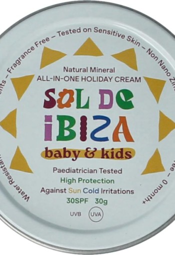 Sol De Ibiza Beschermende creme baby & kids SPF30 mini bio (30 Gram)