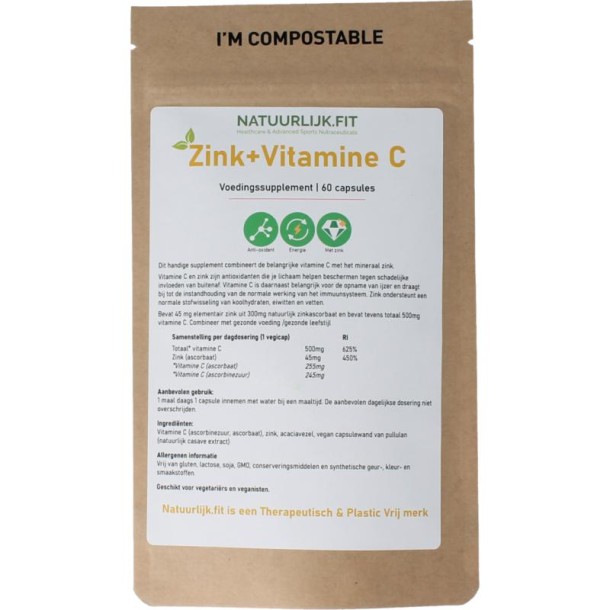 Natuurlijk.fit Vitamine C + zink (60 Capsules)