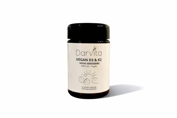Darvita D3 & K2 3000 IU MCT-poeder (kokos) (60 Vegetarische capsules)