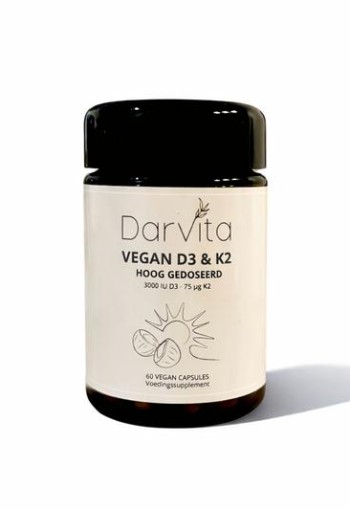 Darvita D3 & K2 3000 IU MCT-poeder (kokos) (60 Vegetarische capsules)