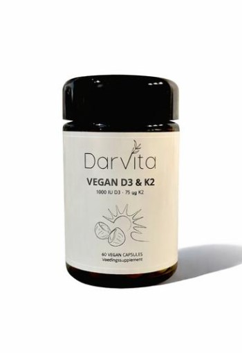 Darvita D3 & K2 1000 IU MCT-poeder (kokos) (60 Vegetarische capsules)