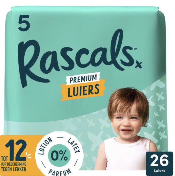 Rascals Premium Luiers Maat 5 13-18 KG 26 stuks