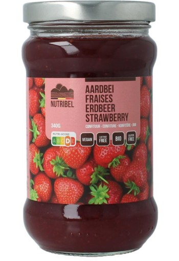 Nutribel Aardbeien confituur bio (340 Gram)