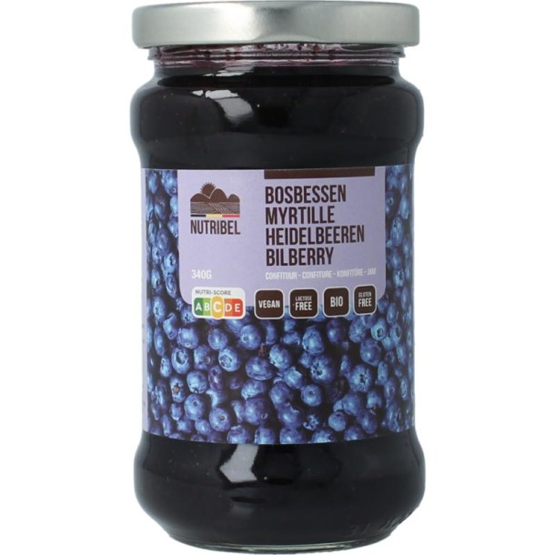 Nutribel Bosbessen confituur bio (340 Gram)