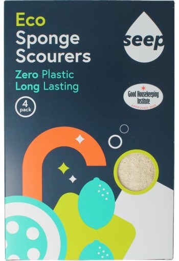 Seep Spons met schuurspons composteerbaar (4 Stuks)
