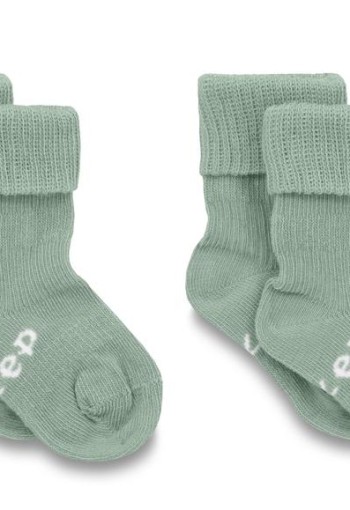 Kipkep Blijf baby sokjes 0-6 mnd pale green/groen (2 Paar)