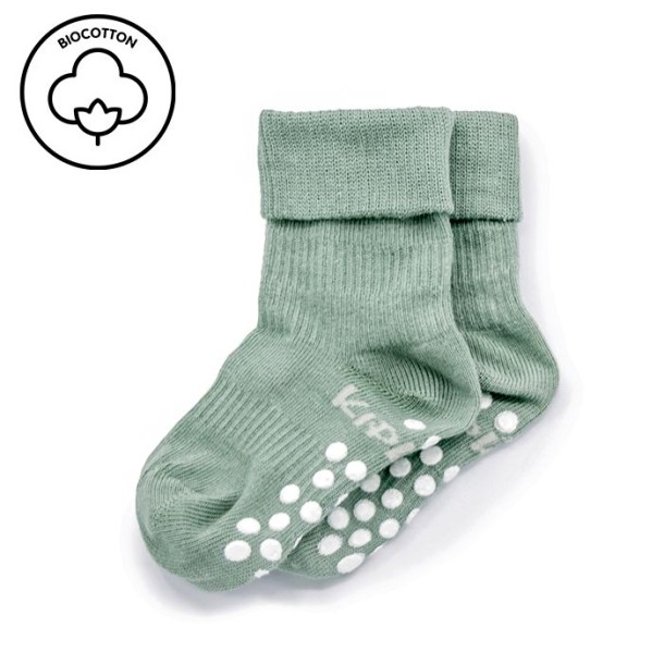 KipKep Blijf baby sokken antislip 18-24 mnd pale green (1 paar)