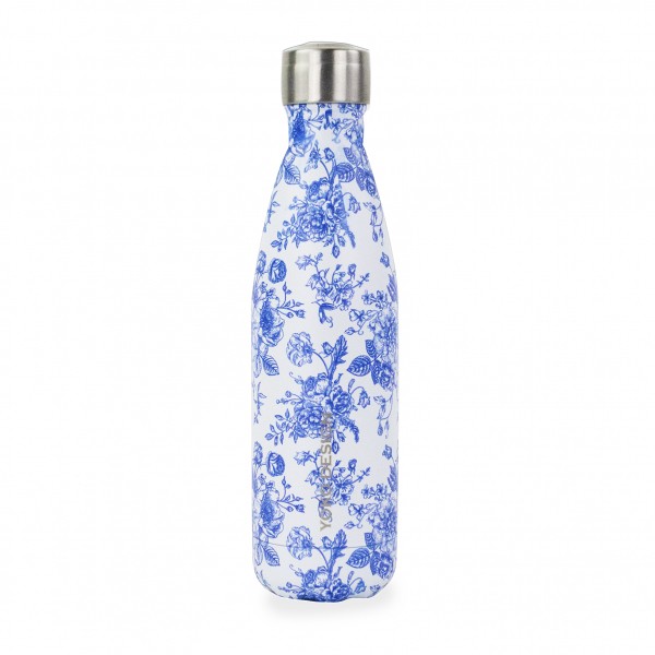 Yoko Drinkfles Toile de Jouy blue isotherm 500ml (1 Stuks)