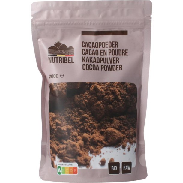 Nutribel Cacao poeder raw bio (200 Gram)