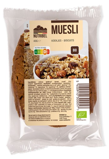 Nutribel Spel mueslikoek bio (40 Gram)