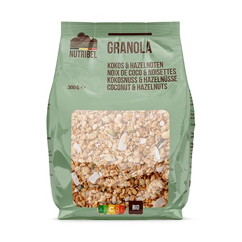 Nutribel Granola kokos hazelnoot bio (300 Gram)