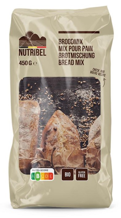 Nutribel Broodmix vezelrijk glutenvrij bio (450 Gram)