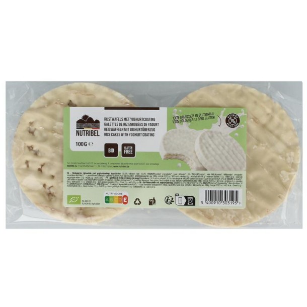 Nutribel Rijstwafels yoghurt coat bio (100 Gram)