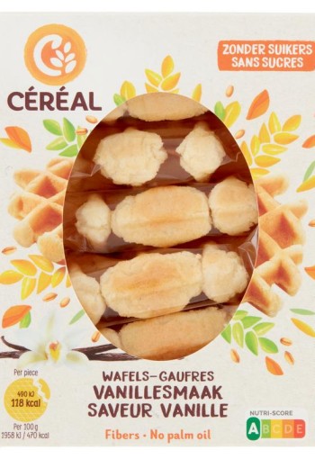 Cereal Zachte vanillewafels zonder suikers (150 Gram)