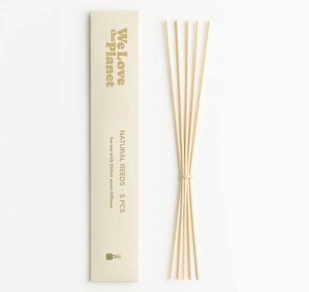 We Love The Planet Natural reeds geurstokjes voor 250ml diffuser (5 Stuks)