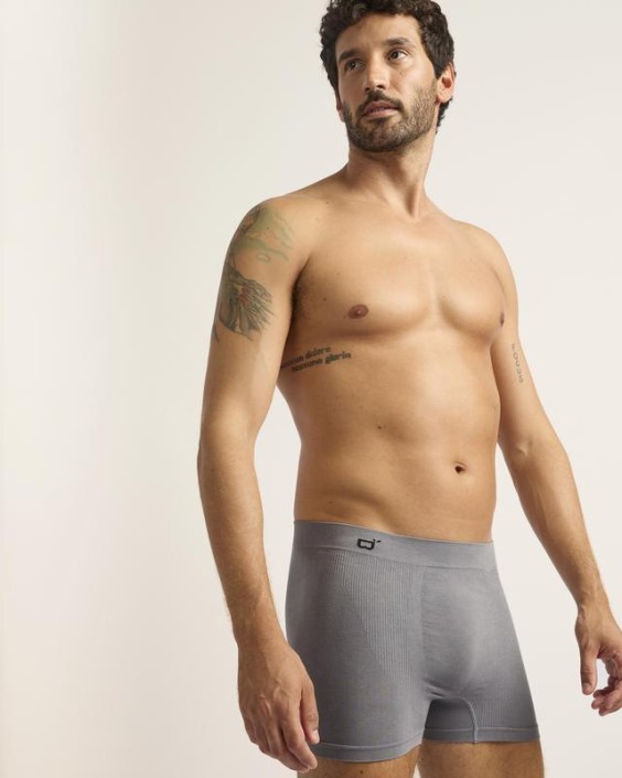 Boody Herenboxers naadloos charcoal M (1 Stuks)