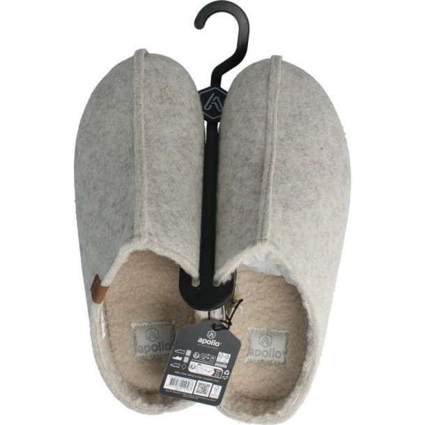 Apollo Zweedse slof beige 41/42 heren (1 paar)