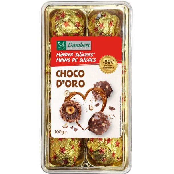 Damhert Choco doro minder suiker (100 Gram)