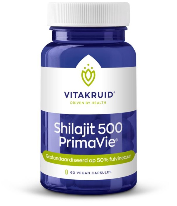 Vitakruid Shilajit 500mg PrimaVie 50% fulvinezuur (60 Vegetarische capsules)