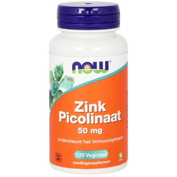 NOW Zink picolinaat 50mg (120 Vegetarische capsules)