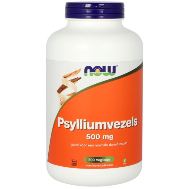 NOW Psylliumvezels 500mg (500 Vegetarische capsules)