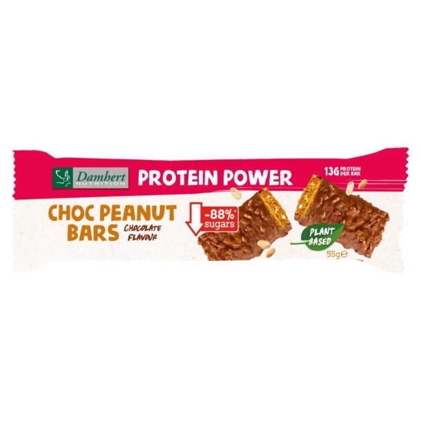 Damhert Protein peanut/choco bar glutenvrij (55 Gram)