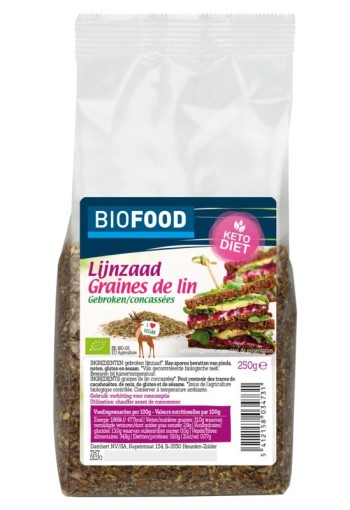Damhert Lijnzaad gebroken bio (250 Gram)
