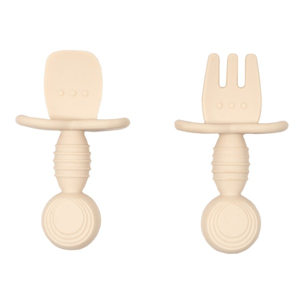 Jikkies Baby bestek siliconen beige (1 set)