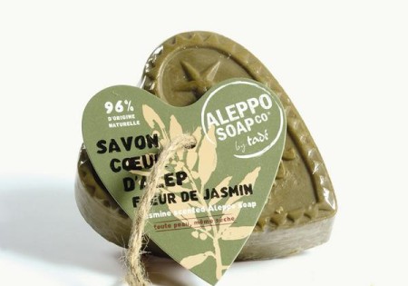 Aleppo Soap Co Savon d'Alep hart fleur de jasmin met touw (150 Gram)