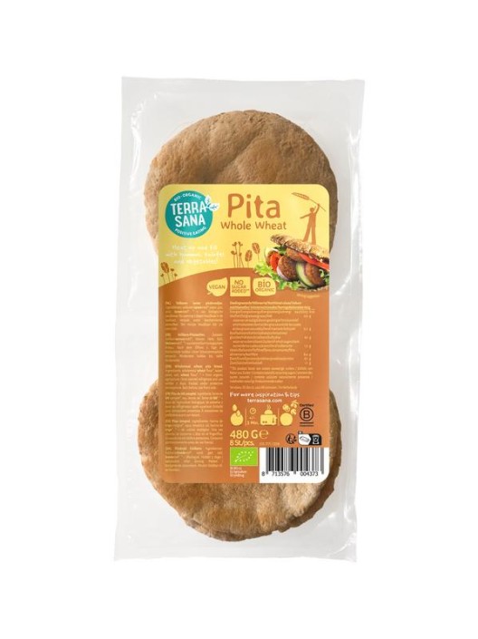 TerraSana Pitabrood volkoren bio (480 Gram)
