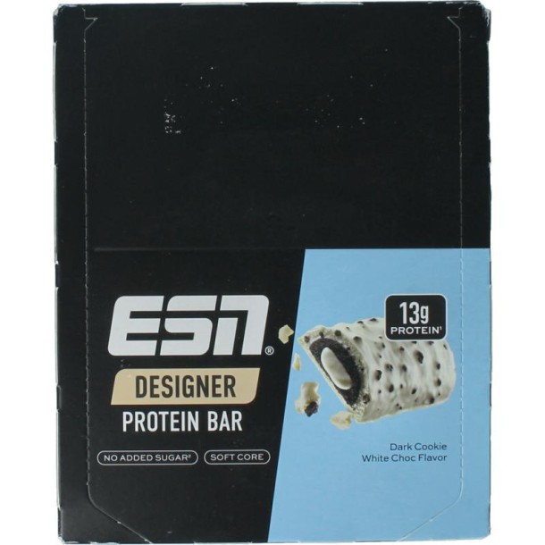 ESN Dark cookie white chocolate bar 45g (12 Stuks)
