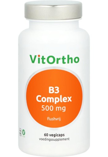 Vitortho B3 complex 500mg flushvrij (60 Vegetarische capsules)
