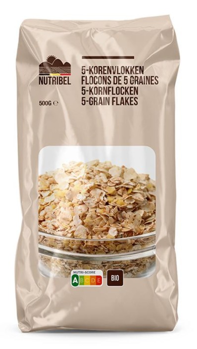 Nutribel 5-korenvlokken bio (500 Gram)